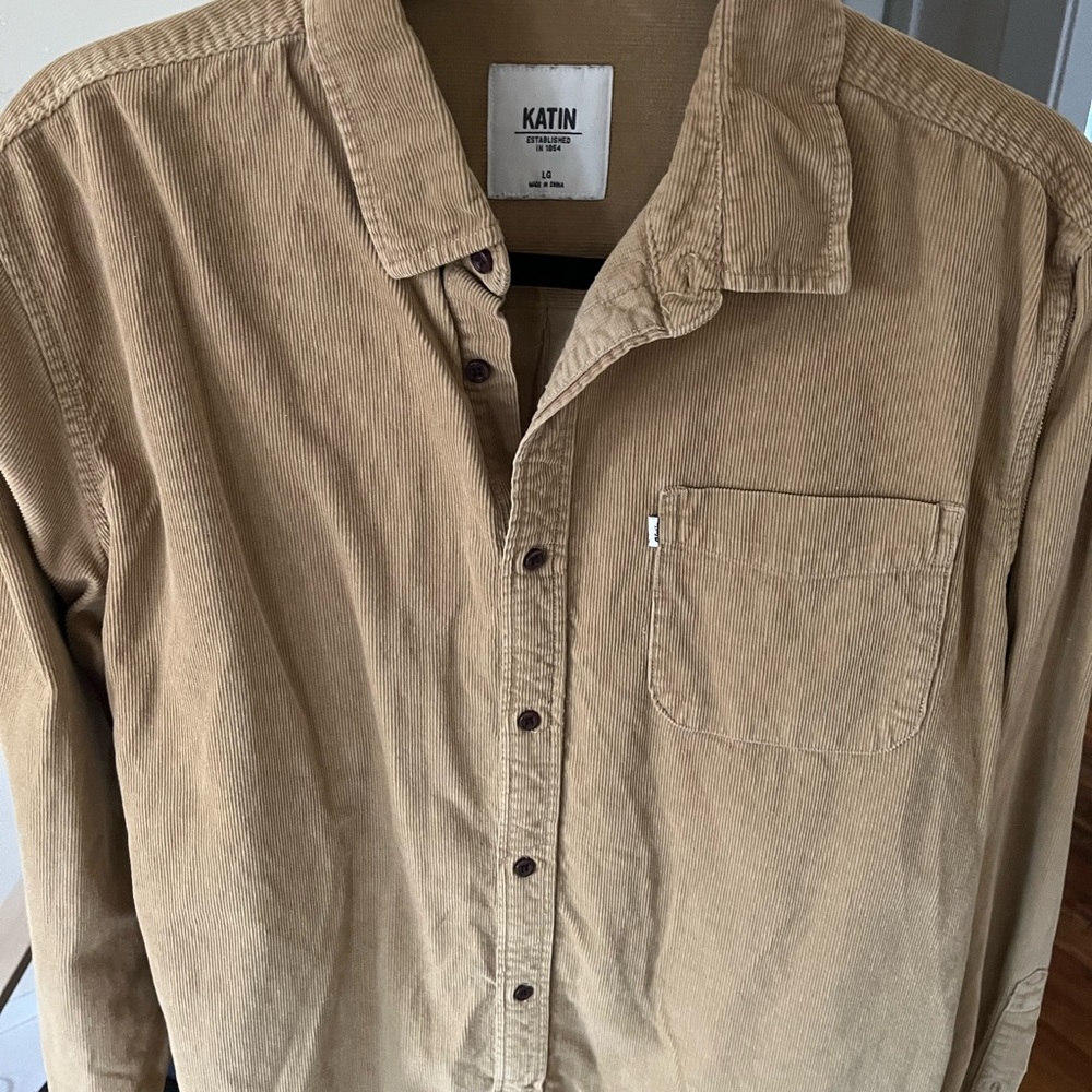 Katin Tan Casual Button Down Shirt Corduroy